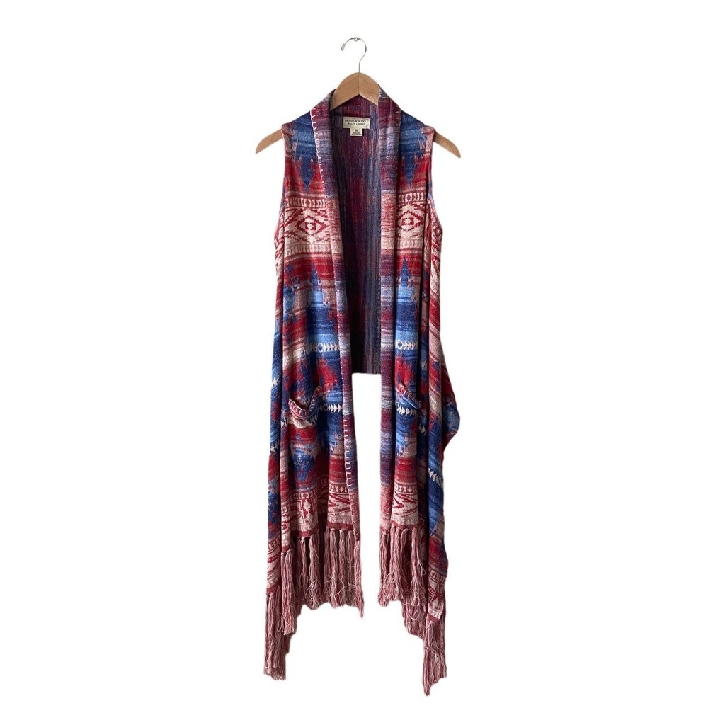 Denim & Supply Ralph Lauren Long Line Fringe Sweater Vest | Size XS/S